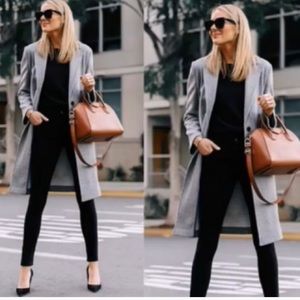 Halston Heritage textured long grey blazer
